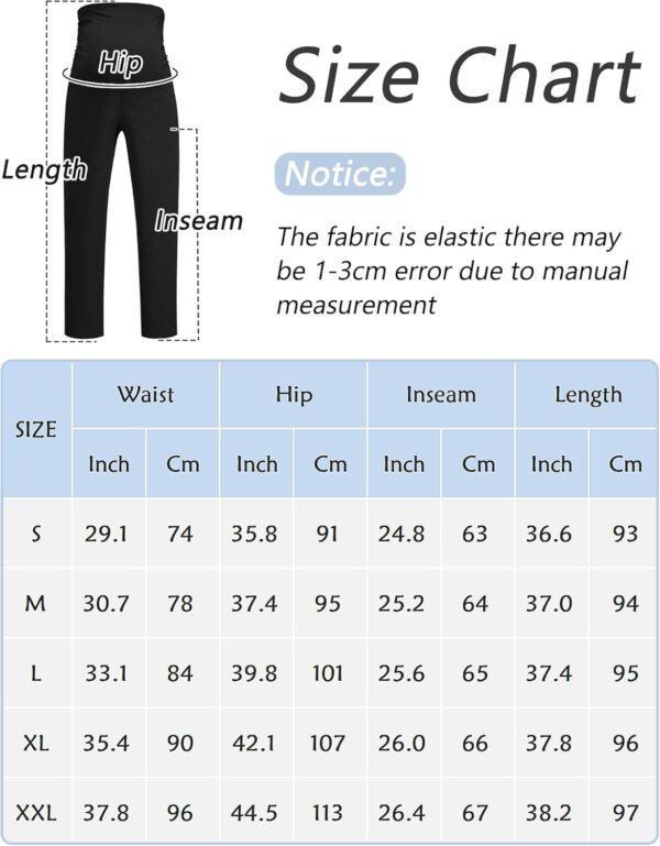 Happy Cherry Maternity Trousers Over Bump Pregnancy Pants Womens Casual Palazzo Lounge Trousers with Pockets Maternity Straight Long Pants S-XXL - Image 6
