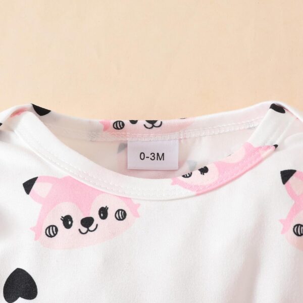 QUNERY Baby Girls Clothes Floral Tops Bodysuit Bear Dungarees Adjustable Overalls Outfits Set - Image 5