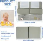 2Pcs Baby Bath Kneeler and Elbow Rest Pad Set,Comfortable Foam Bath Kneeling Pad, Non-Slip Bath Tub Elbow Pad with 4 Organizer Pockets, Washable Baby Bath Cushion Bath Kneeling Pad for Toddler (Grey) - Image 6