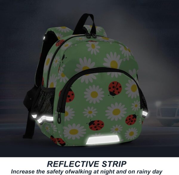 ISAOA Toddler Backpack with reins, Kids Anti-Lost Rucksack with Safety Harness,Daisies and Ladybugs Backpack for Boys and Girls Baby Preschool Mini Bag with Leash,S - Image 5