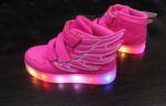 Kid Girl LED Light up Sneaker Athletic Wings Shoe High Student Dance Boot USB Charge - Image 5