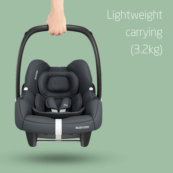 Maxi-Cosi CabrioFix i-Size, Baby Car Seat, 0–12 Months, Max. 12kg, Lightweight Car Seat Newborn (3.2kg), Large Sun Canopy, Extra Padded Seat, Fits most Maxi-Cosi Pushchairs, Essential Graphite - Image 3