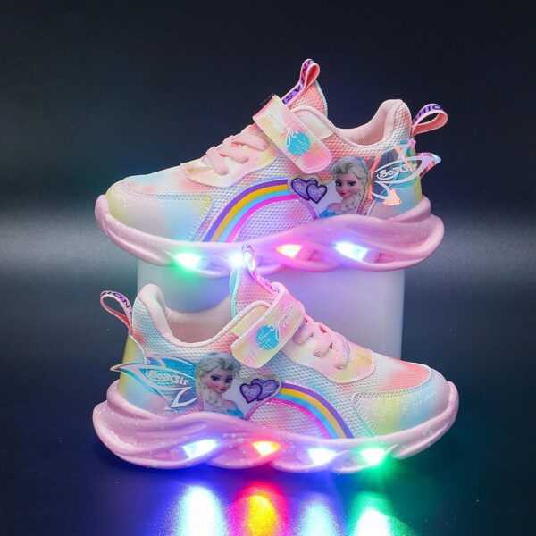 Vorkhuaeri Princess Sneakers for Girls Kids Trainers Light Up Shoes Dress Up Elsashoes Baby Toddler Sneakers Birthday Xmas - Image 2