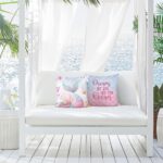 Bonhause Mermaid Tail Cushion Covers 45 x 45 cm Starfish Seashell Decorative Throw Pillow Covers Pink Purple Pillowcases for Kids Girls Bedroom Nursery Room Home Decor Set of 2 - Image 2