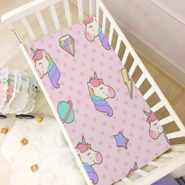 Kcldeci Baby Crib Sheets for Boys Girls Cute Pastel Unicorn Toddler Bed Sheets Playard Mattress N Play Sheets M - Image 6