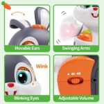 Wanonoo Easter Bunny Toys for 6 to 12 Months Baby Musical Crawling Toy for 1 Year Old Gilrs Boys, Light Up Walking Interactive Toys, Easter Gifts for Babies Toddlers Kid 1 2 3 Year Old Easter Present - Image 3