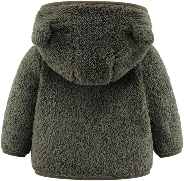 Newborn Infant Baby Boys Girls Cartoon Fleece Hooded Jacket Coat with Ears Warm Todder Kids Outwear Coat Zipper Up 0-6Y - Image 2