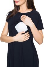 Smallshow Women's Maternity Nursing Dress Split Long Breastfeeding Clothes - Image 3