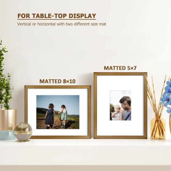 KINLINK 28x36 Picture Frames Brown - Wood Frames with Acrylic Plexiglass for Pictures 13x18/20x25 with Mat or 28x36 without Mat, Tabletop and Wall Mounting Display, Set of 4 - Image 5