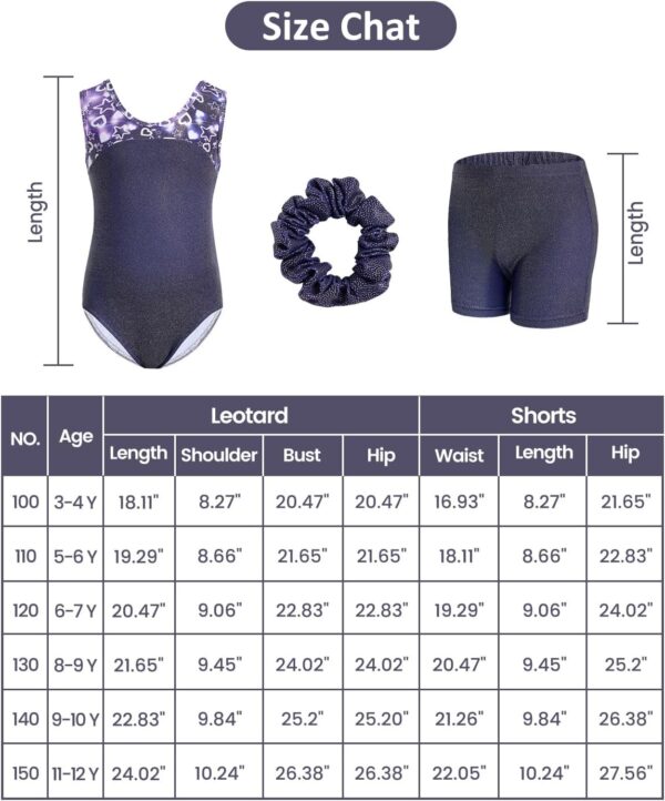 JiAmy Girls Gymnastics Leotards, Gymnastics Outfit Athletic Clothing with Shorts Open Back Bow Ballet Leotards for Kids 3-12 Years - Image 5