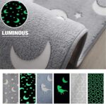Glow in The Dark Floor Round Mats Luminous Area Rug Soft Decorative Play Mat for Kids Anti-Slip Living Room Rug Carpets for Bedroom Home Nursery Playground Decoration (Stars Moon,60cm) - Image 4