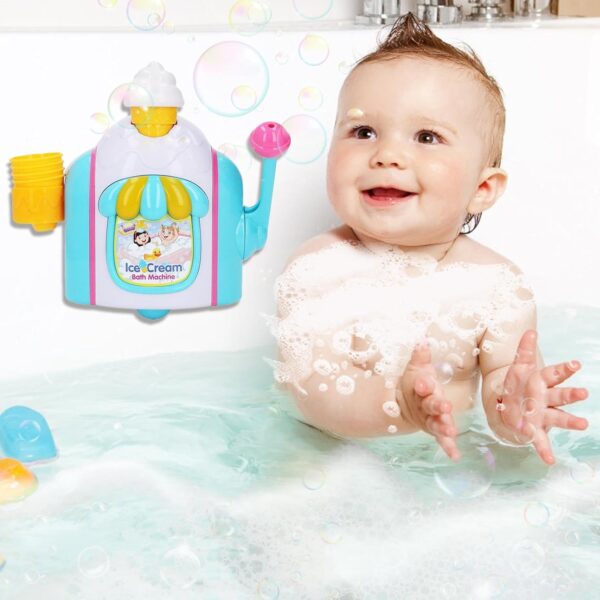 Ice Creams Maker Bubble Machine Bath Bubble Toy Bubble Ice Cream Maker Bath Toy Bathtub Toys Baby Ice Cream Foam Maker Bath Toy For 2-5 Years Old Boys And Girls - Image 3
