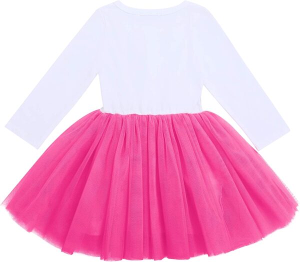 FYMNSI Baby Girls Toddler Kids 1st / 2nd / 3rd Birthday Party Dress Cotton Long Sleeve Bowknot Tutu Tulle Princess Dresses Photo Props - Image 2