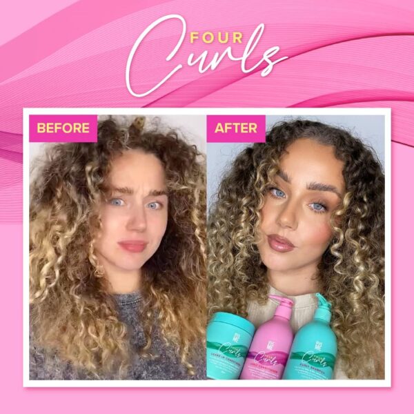 Give Me Cosmetics Four Curls Curly Hair Products, Moisturising Shampoo Sulphate Free for Coily Wavy Kinky, Hydrating Formula Infused with Shea Butter Castor and Jojoba Oil - Image 3