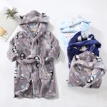 Personalised Bathrobes Toddler Kids Baby Boys Girls Robe Set Cartoon Bathrobes Hooded Warm Flannel Night-Robe Sleepwear Cute Pajamas Suit Dressing Gown Kids - Image 3