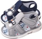 Cocila Toddler Sandals Boys Girls Summer Children Infant Toddler Shoes Girls Sandals Flat Bottom Anti Open Toe Non Slip Breathable Soft Comfortable Cartoon Car Toddler Boys Wide Sandals - Image 2