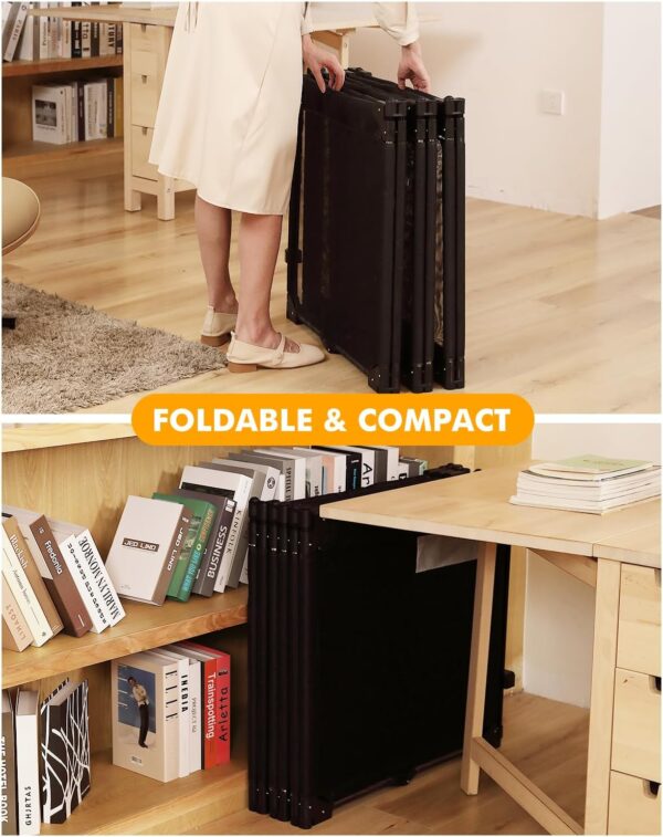 derimkcoa 210cm Extra Wide Baby Gate Playpen with Heat-Resistant Mesh, Dog Gates for Stairs Doorways, Foldable Safety Gates for Kids & Pets, Baby Fence Barrier Indoor/Outdoor, 6-Panels,70cm Tall - Image 6