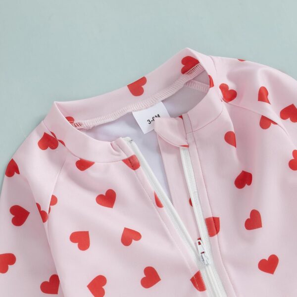 MAHUAOYIXI Toddler Baby Girl One Piece Swimsuit Long Sleeve Swim Rash Guard Ruffles Bathing Suit Floral Print Zip Up Sunsuits Swim Romper Jumpsuit Swimwear Beachwear - Image 5