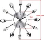 Timelike 3D Removable Modern Creative Cutlery Kitchen Spoon Fork Wall Clock Mirror Wall Decal Wall Sticker Room Home Decoration - Image 2