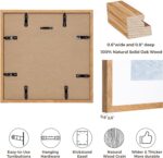 Picture Frame 12×12, Oak Wood 12×12 inch Square Photo Frame, 3 Pack 12×12 Frame with Mount for 8x8 Photo Frames, Vertical & Horizontal Wall Hanging Picture Frame for Home Poster Prints Decor - Image 3