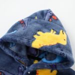 Boys Dinosaur Fleece Bathrobe Hooded Toddler Soft Fuzzy Robe Flannel Robe for Kids Girls Dressing Gown Pajamas Kids Cute Cartoon Warm Casual Clothes - Image 2