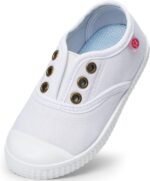 Unisex Kids Canvas Shoes Toddlers Sneakers Breathable Slip-on Trainers Pumps Plimsoles for Boy and Girls