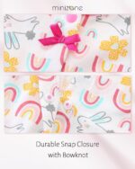 Minizone Baby Girls Pyjama Summer, Short Sleeve Romper Cotton Bodysuit 0-12 Months - Image 3