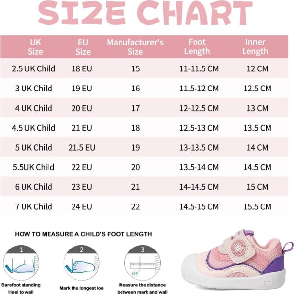 MASOCIO Baby Boys Girls Shoes First Walking Shoes Infant Toddler Trainers Anti-Slip Shoes - Image 7