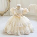 Belovecol Baby Girls Sequin Dress Bowknot Tulle Embroidery Dresses Toddler Formal Baptism Dresses 12M to 5T - Image 2