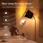 LED Floor Lamp, Standing Lamp for Living Room with Linen Lamp Shade,Adjustable Gooseneck Modern Reading Light,Floor Lamps for Bedroom,Office,Farmhouse,6W LED Bulb Included - Image 2