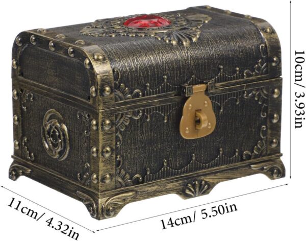 Homoyoyo Toys Plastic Chest Plastic Candy Case Treasure Chest Retro Sundries Organizer Jewelry Case Jewelry Organizer Jewelry Storage Case Photo Prop Antique Silver Child Decorations - Image 3