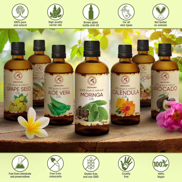 Moringa Seed Oil 100 ml - Moringa Oleifera - Carrier Oil for Essential Oils - Cold Pressed Oil for Skin - Nails - Lips - Hair Care - Body & Face Oil - Bath Oil - Skincare Carrier Oil - Image 9