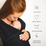 Gaia Baby Wrap | Newborn - 15Kg | Premium Supersoft Tencel Fabric | Certified Hip Healthy | Ebony - Image 3