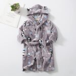 Personalised Bathrobes Toddler Kids Baby Boys Girls Robe Set Cartoon Bathrobes Hooded Warm Flannel Night-Robe Sleepwear Cute Pajamas Suit Dressing Gown Kids - Image 4