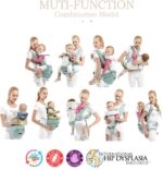 SONARIN 3 in 1 Multifunction Hipseat Baby Carrier,Ergonomic,Mummy Bag,100% Cotton,Breathable mesh Backing,Adapted to Your Child's Growing,Cozy & Soothing for Babies(Green) - Image 7