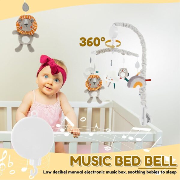 Musical Cot Mobile - Nursery Toddler Cot Mobile with Plush Dolls | Easy to Install Soft Cover Design Boys Girls Bed Decoration for Bedroom, Children Room - Image 8