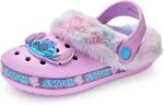 Disney Lilo & Stitch Girls Clogs | Kids Rubber Slip-Ons with Stitch Character Charm in Purple | Childrens Fur Lined Sandal Slides with Heel Strap & Flower Print | Animation Movie Merchandise Gift - Image 4