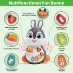 Wanonoo Easter Bunny Toys for 6 to 12 Months Baby Musical Crawling Toy for 1 Year Old Gilrs Boys, Light Up Walking Interactive Toys, Easter Gifts for Babies Toddlers Kid 1 2 3 Year Old Easter Present - Image 6