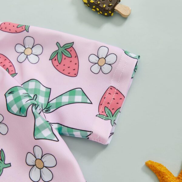 BYUSBAYA Toddler Baby Boy Girl Swimsuit One-Piece Zipper Short Sleeve Rash Guard Summer Sun Protection Beach Swimwear Bathing Suit - Image 5