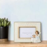 Grace4Joy Baby Picture Frames - Baptism Photo Frame for Baby Girls or Boys, Hand Painted Guardian Angel Photo Frame Catholic Gifts for Newborn Baby Shower, Christening, Birthday - Image 2