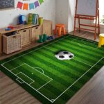Yardwe Football Field Carpet Soccer Field Kids Play Area Rug Play Mat for Boys Girls Sports Theme Room Home Decor - Image 3