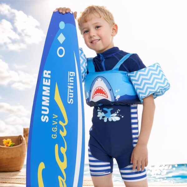 Gogokids Toddler Swimming Float Vest, Arm Bands Kids Swim Vest with Shoulder Harness Baby Floats Swimming Training Jacket for 2-6 Years Old Boys Girls Perfect for Pool, Learn to Swim and Beach - Image 4