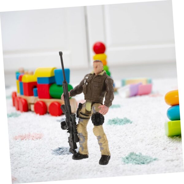 VICASKY 6pcs Soldier Model Tank Mini Play Figure Playsets Accessories Army Men Army for Boys Solider Boy Action Figures Army Soldier Boy Plastic - Image 6