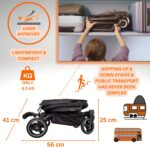 Convertible 3 in 1 Baby Travel Stroller | Travel Pushchair Rider, Lightweight, Foldable & Compact Stroller for Travel, 6 Months+, by Oberlux (Black) - Image 3