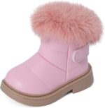 MK MATT KEELY Girls Snow Boots Kids Winter Outdoor Waterproof Boots Toddler Walking Shoes with Anti-Slip Rubber Sole