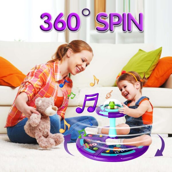 Kids LED Sit & Spin Toy with Music - 360 Spinning Seat for Toddlers & Kids, Ages 18+ Months, Birthday Gift for Girls & Boys - Image 5