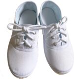 Kids Lace up Sneakers Athletic Running Tennis Sport Shoes Light Weight Slip on White - Image 4