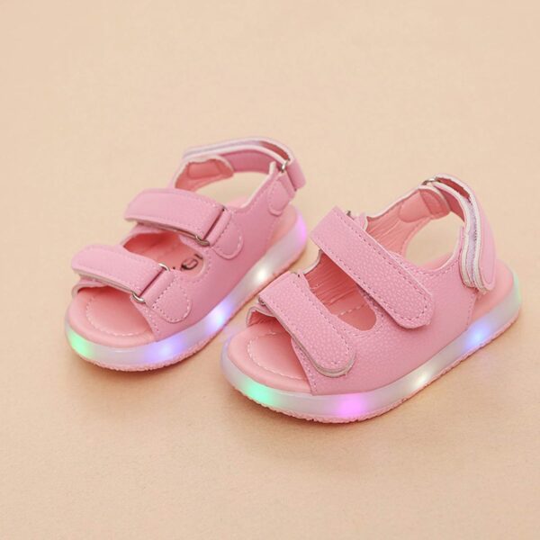 XIATANG Summer Sandals1-4Years Toddler Kids Sport Boys Girls Baby Sandals LED Luminous Shoes Sneakers Outdoor Flats (Pink-07#, 18-24Months) - Image 3