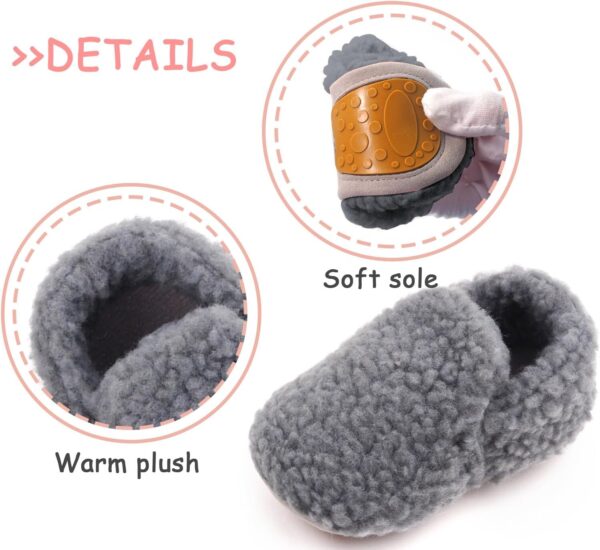Maeau Baby Boys Girls Lightweight House Slippers Winter Warm Fleece House Shoes Winter Anti-Slip First Walking Shoes Prewalker Boots - Image 2