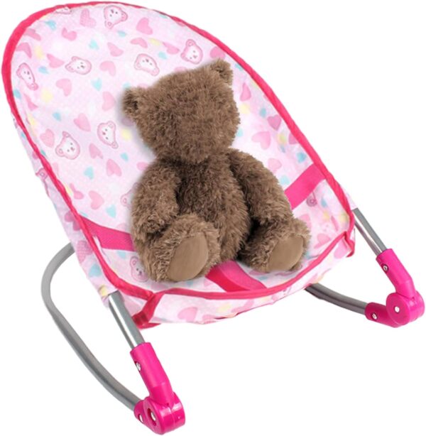 Doll Car Seat Baby Doll Car Seat Foldable Doll Car Seat Strong Plastic ＆ Fabric Doll Stroller Pretend Play Toys Baby Doll Accessories for Girls 4 Years+ - Image 6